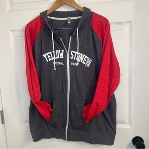 Women's Gray and Red Hoodie